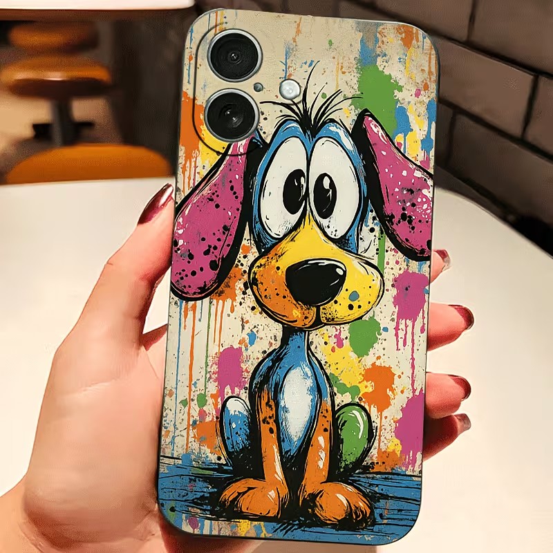 Mini Pc Case - Graffiti Colored Puppy TPU Phone Case