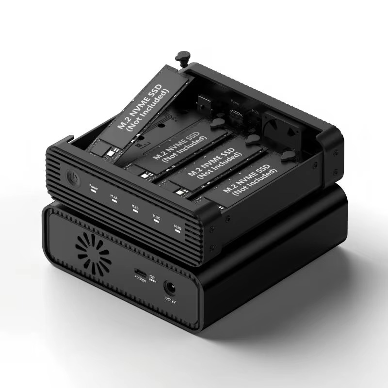 Aluminum M2 4-Bay USB4 Externa - đánh giá và giá Case Fans