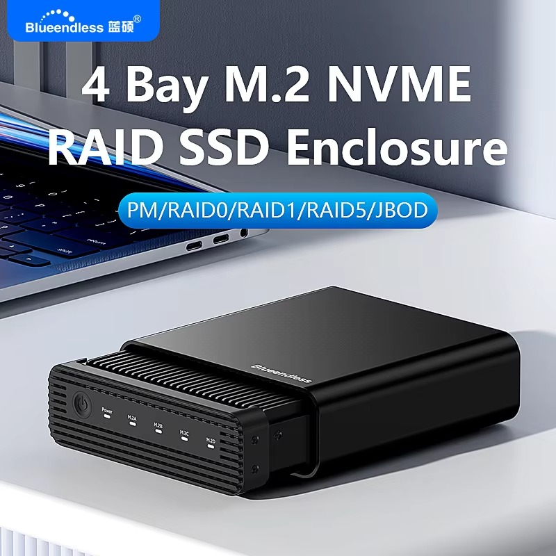 Aluminum M2 4-Bay USB4 Externa - đánh giá và giá Case Fans