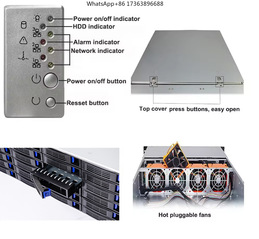 4U Rackmount Server Case 24 Ho - đánh giá và giá Case Fans