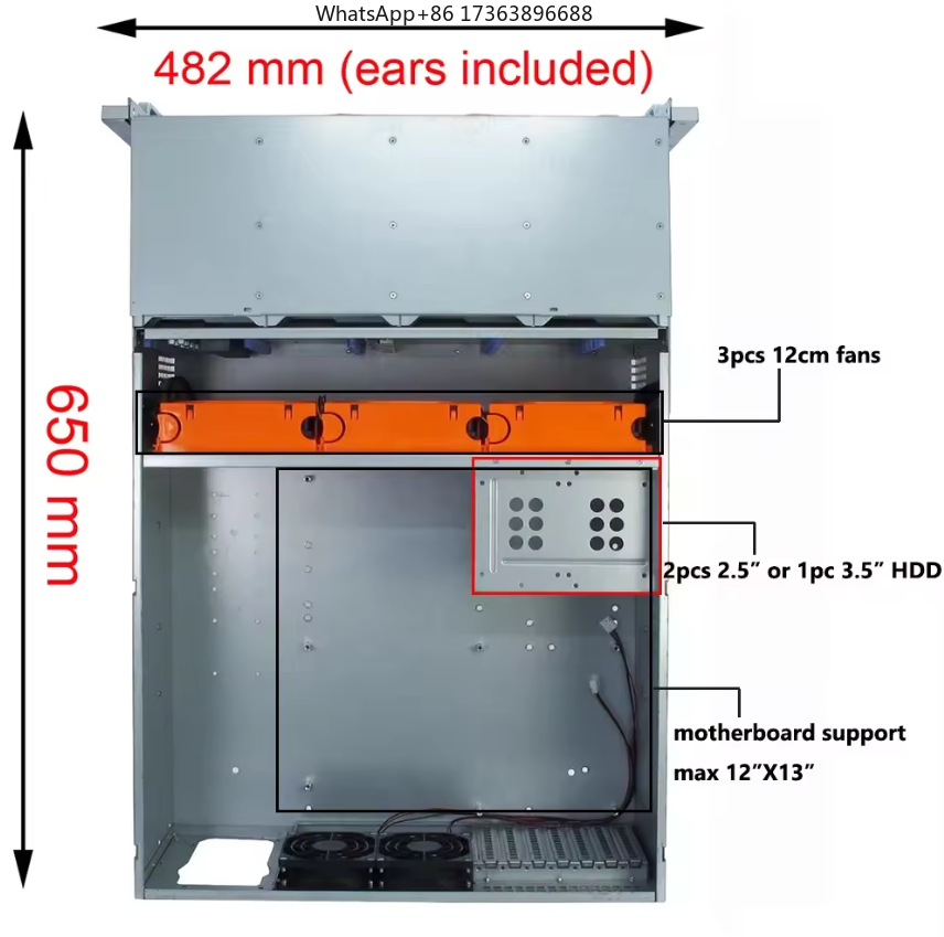 4U Rackmount Server Case 24 Ho - đánh giá và giá Case Fans